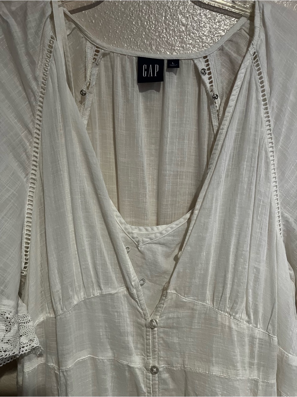 GAP white Button-Front Boho Maxi Dress - Picture 2 of 2